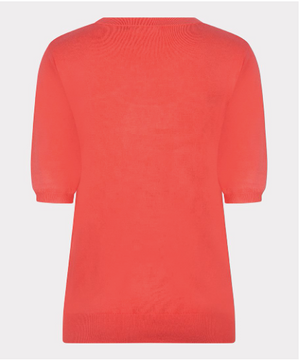 Esqualo Open Front Sweater | Coral + Blue