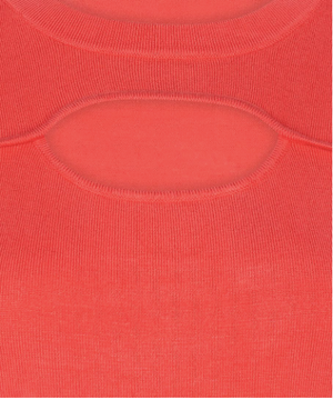 Esqualo Open Front Sweater | Coral + Blue