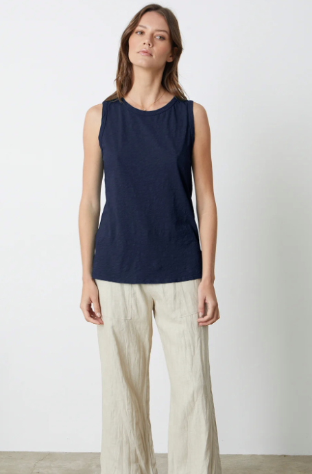 Velvet by Graham & Spencer Taurus Cotton Slub Tank | White
