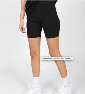 Brunette The Label Ribbed Biker Shorts | Black