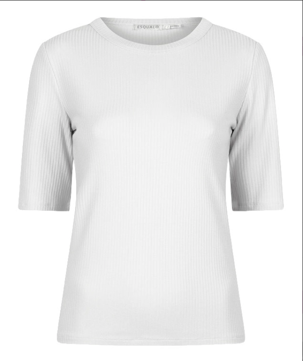 Esqualo Ribbed T-shirt | Off-White