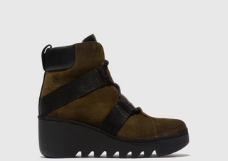 Fly London Blom Lace Up Ankle Boot | Sludge/Black