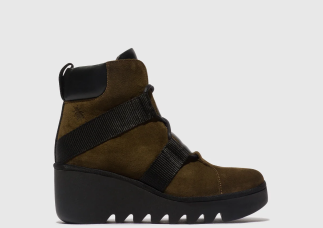 Fly London Blom Lace Up Ankle Boot | Sludge/Black