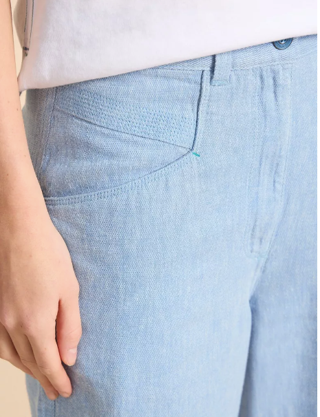 White Stuff Harper Linen Blend Trouser | Blue