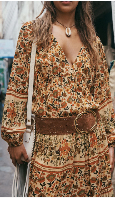 Spell Impala Lily Midi Dress | Gold