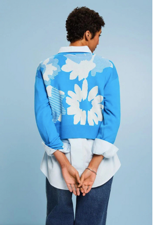 Esprit Floral Print Sweater | Turquoise