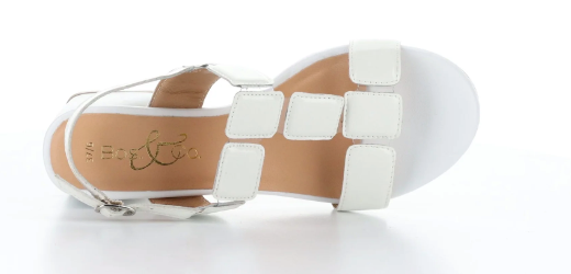 Bos & Co Glow Sandals | White + Silver