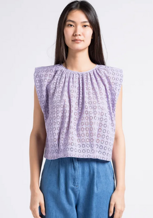 The Korner Embroidered Top | Purple