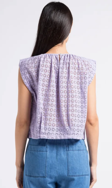 The Korner Embroidered Top | Purple