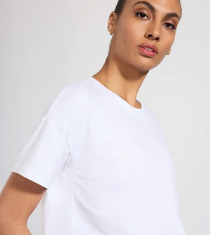 MPG Cropped Boyfriend Tee | White