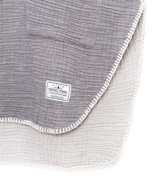 Tofino Towel Cocoon Poncho | Grey + Lilac + Seashell