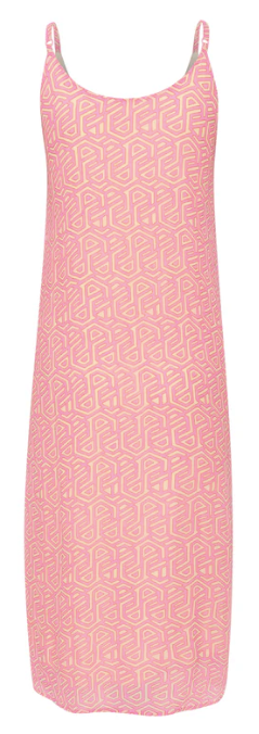 Cream Linea Slip Dress | Geometric Print