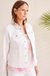 Tribal Button-Up Jacket with Raw Edge | White + Wildlime + Fune