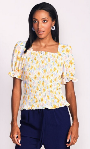 Pink Martini Zinnia Top | Yellow