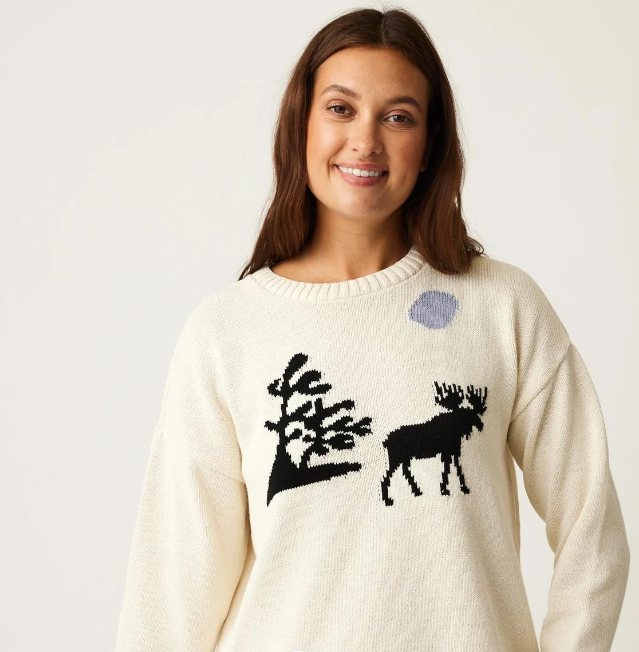 Parkhurst Under the Same Moon Moose Sweater | Natural