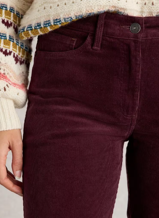 White Stuff Brooke Straight Cord Trouser | Navy + Plum