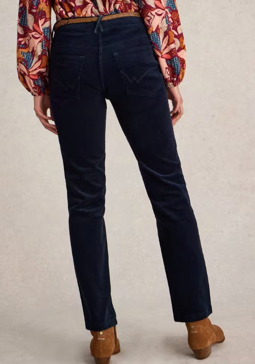 White Stuff Brooke Straight Cord Trouser | Navy + Plum
