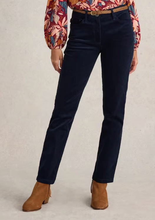 White Stuff Brooke Straight Cord Trouser | Navy + Plum