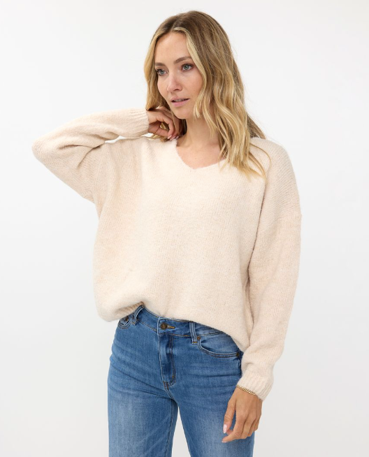 Esqualo V-Neck Sweater | Beige