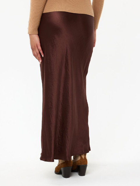 Esqualo Crushed Satin Skirt | Wine + Chocolate
