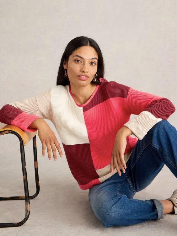 White Stuff Jana Abstract Jumper | Plum