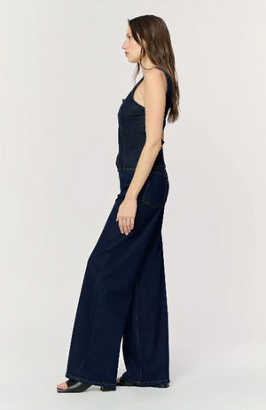 Warp + Weft NCE Wide Leg Long Gone Denim | Dark Denim