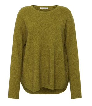 Manstead Zoe Loose Fit Sweater | Olive + Blue