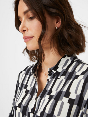 Brax Vic Shirt | Berry + Black + Off-White