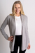 Lemonwood Rolled Collar Cardigan | Charcoal + Creme Brulee