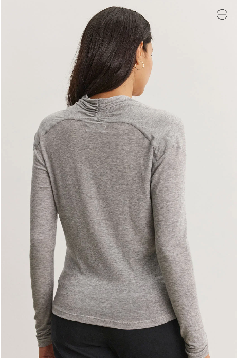 Velvet Patty06 Cowl Neck Top | Heather Grey