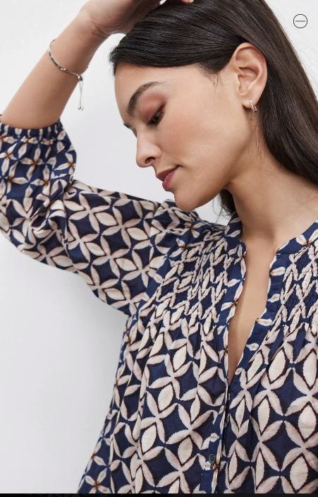 Velvet Haddon06 Cotton L/S Top | Navy