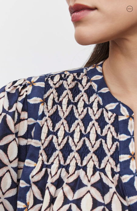 Velvet Haddon06 Cotton L/S Top | Navy