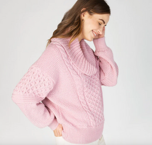 Irelands Eye Knitwear Knitted Shawl | Pink + Sage