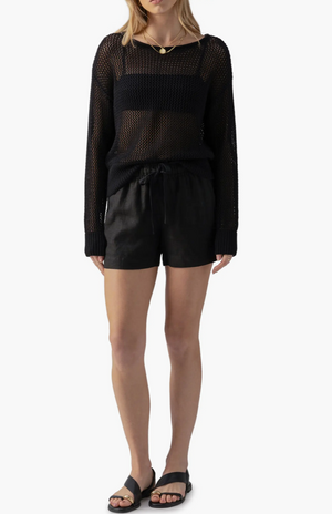 Sanctuary Open Knit Sweater | Black