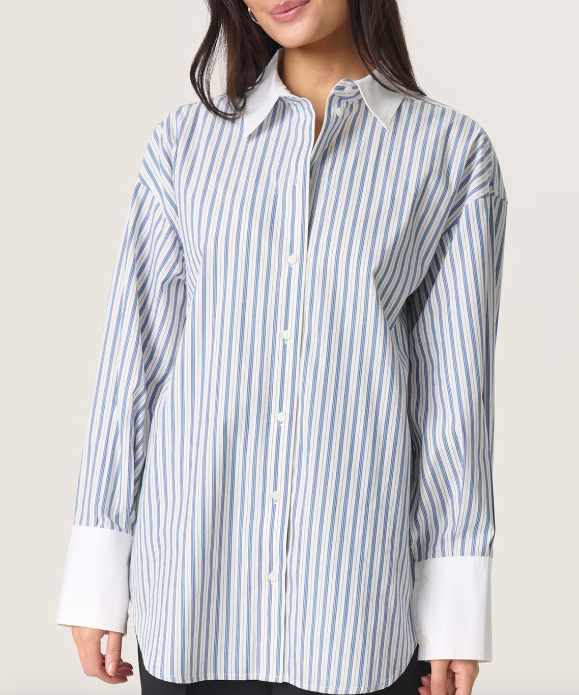 Soaked SLMimilous Iva Shirt LS | Blue Stripe