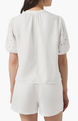 Splendid Cayden  Embroidered Blouse | White