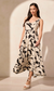 Tribal Printed Sleeveless High Low Dress | Safari