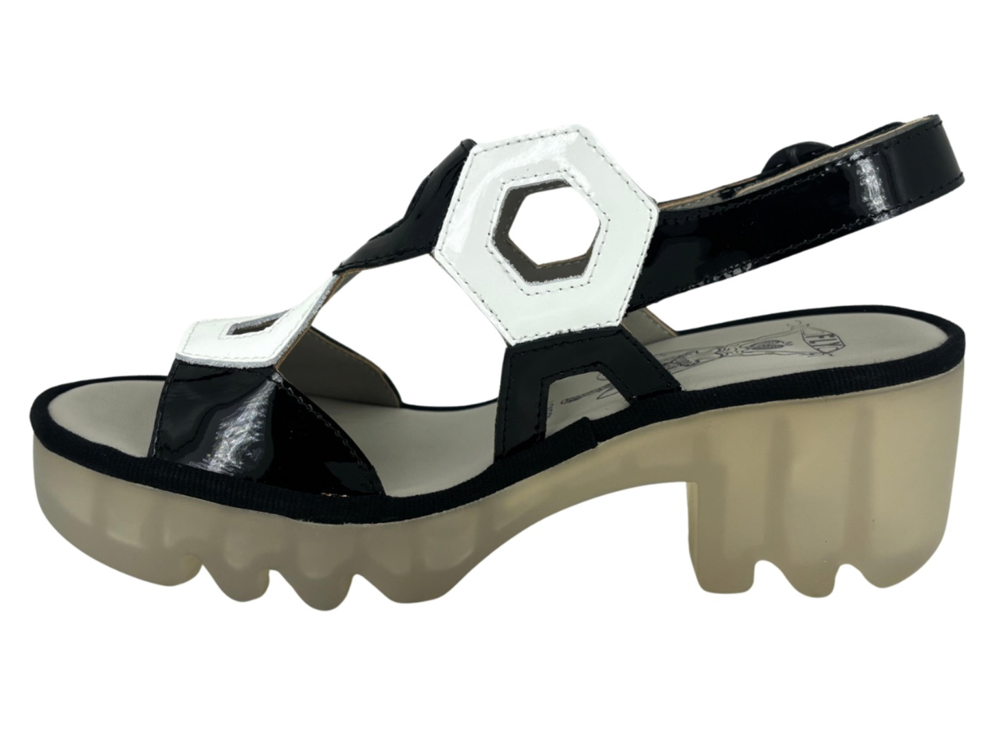 Fly London Tewa Sandals | Black & White