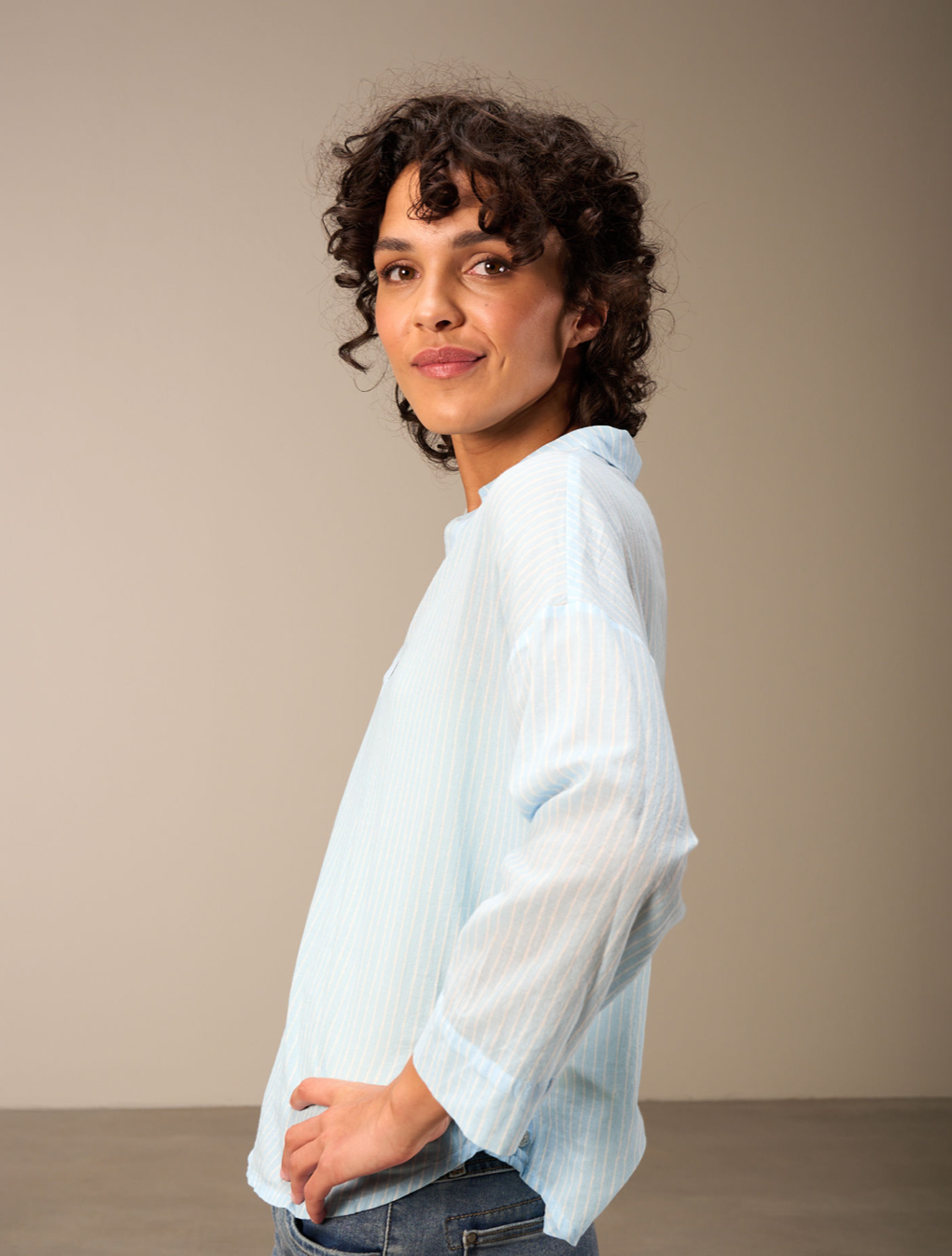 Nile 100% Organic Cotton Blouse | Ice
