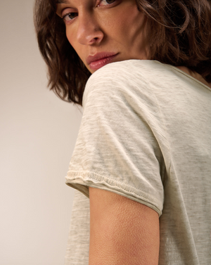 Nile 100% Organic T-Shirt | Greige & Berry