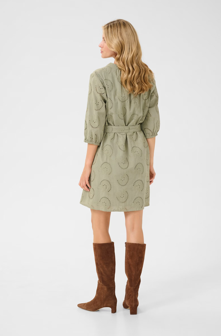 Cream 100% Cotton Delia Short Dress | Tea