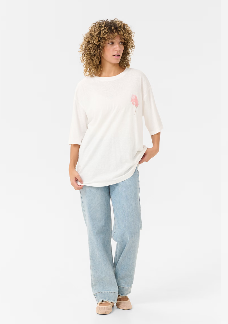 Cream Siffa T-Shirt | Rose