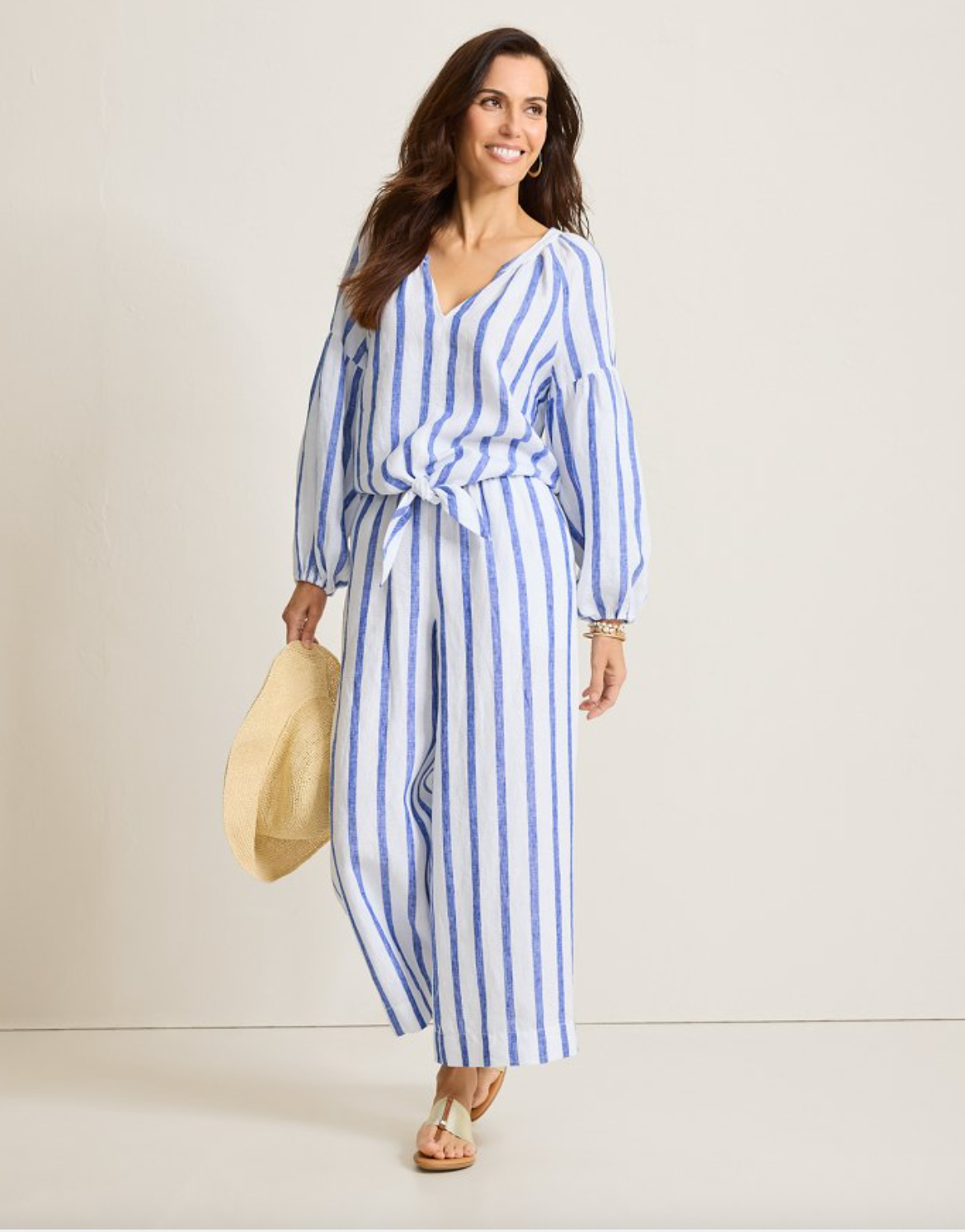 Tommy Bahama Two Palms Isla Sol Linen Culotte Pants | Cobalt Haze