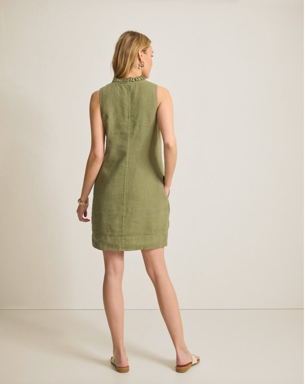 Tommy Bahama Two Palms Double-Ruffle Linen Dress | Fern + Blush