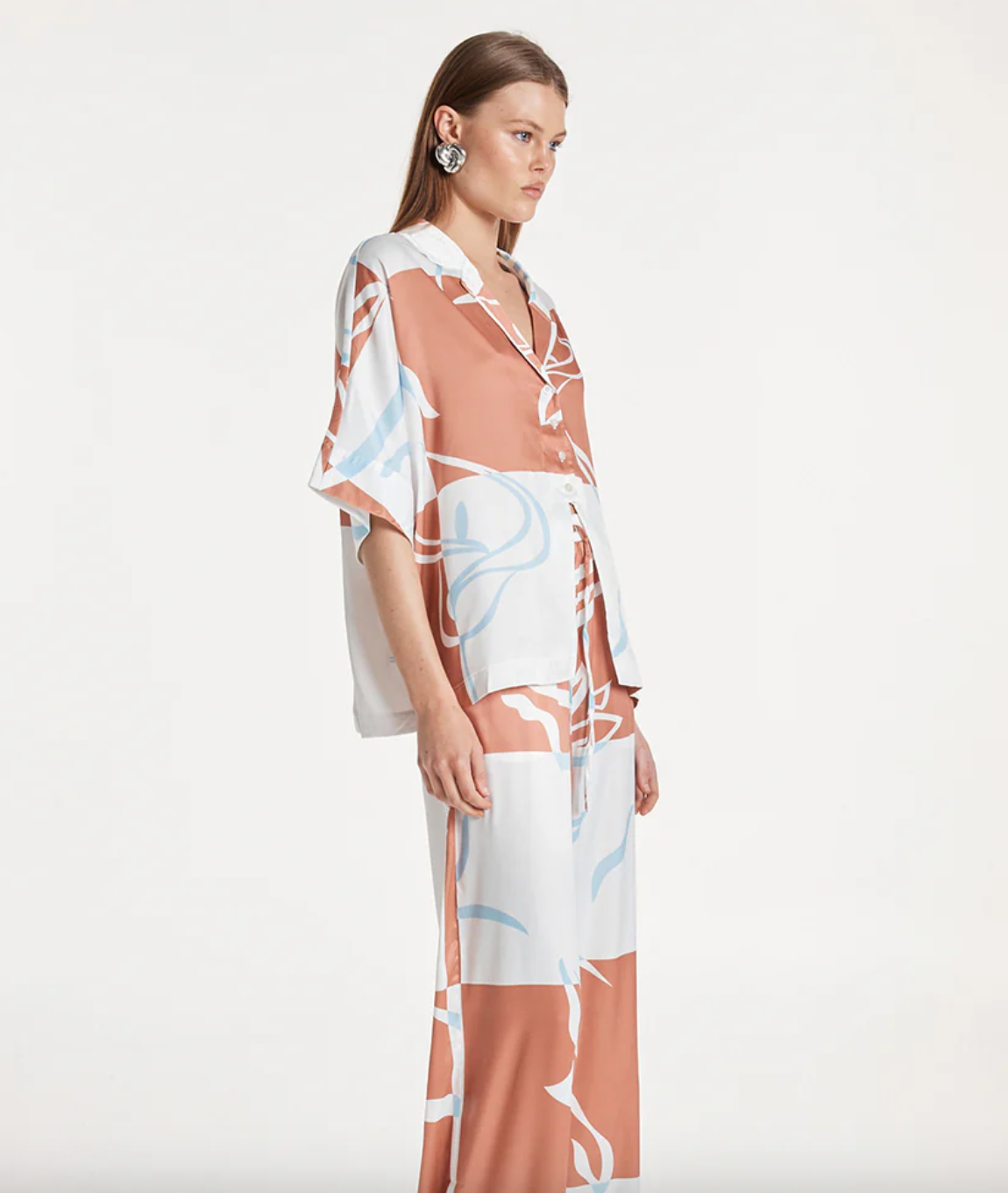 Madison The Label Irena Shirt | Floral Check