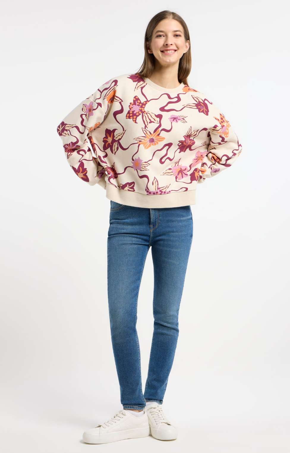 Ragwear Wuss Print Sweatshirt | Ecru