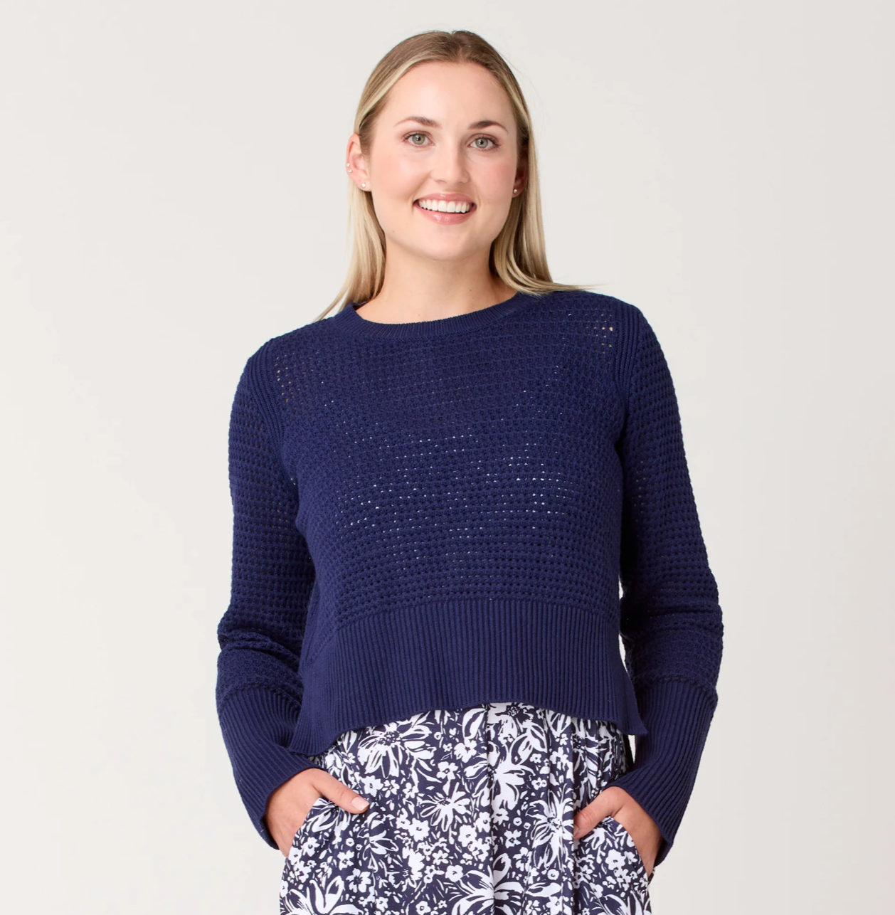 Krimson Klover Ace Sweater | Indigo + White