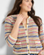 Nic & Zoe Coastal Crochet Knit Jacket | Neutral Multi