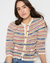 Nic & Zoe Coastal Crochet Knit Jacket | Neutral Multi