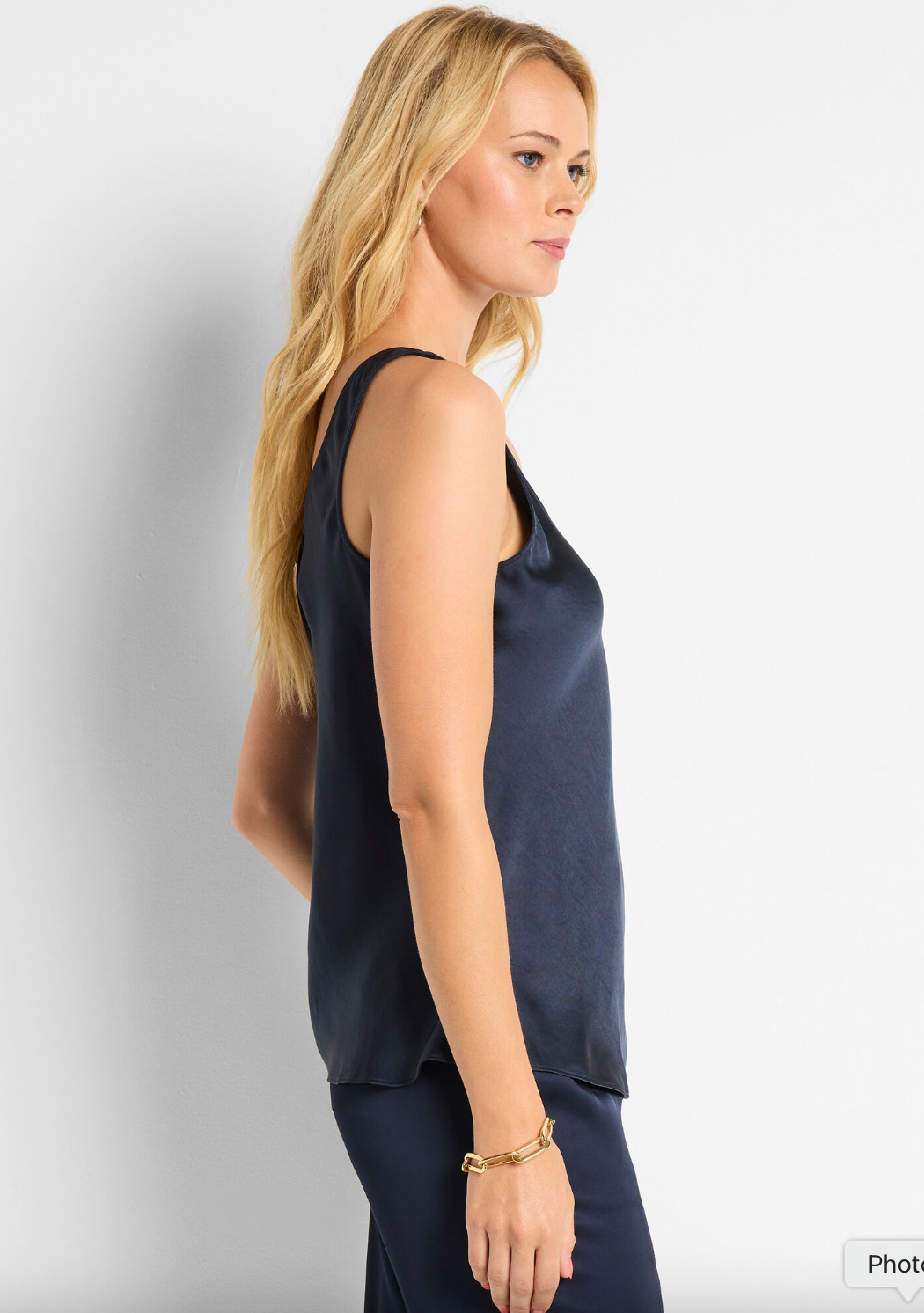 Nic & Zoe Day Gloss Woven Scoop Tank | Indigo